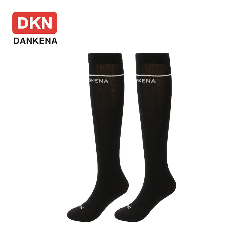 DANKENA Striped Letters Thigh High Socks Thin Elongated Anti Slip Silicone Combed Cotton Socks Female Legs Stockings